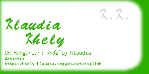 klaudia khely business card